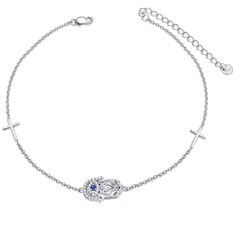 LONAGO Hamsa Hand Bracelet Hamsa Bracelet Sterling Silver Gift for Women - Image 1